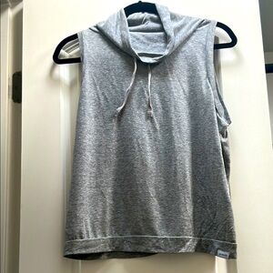 Gray Sleeveless Hoodie Top